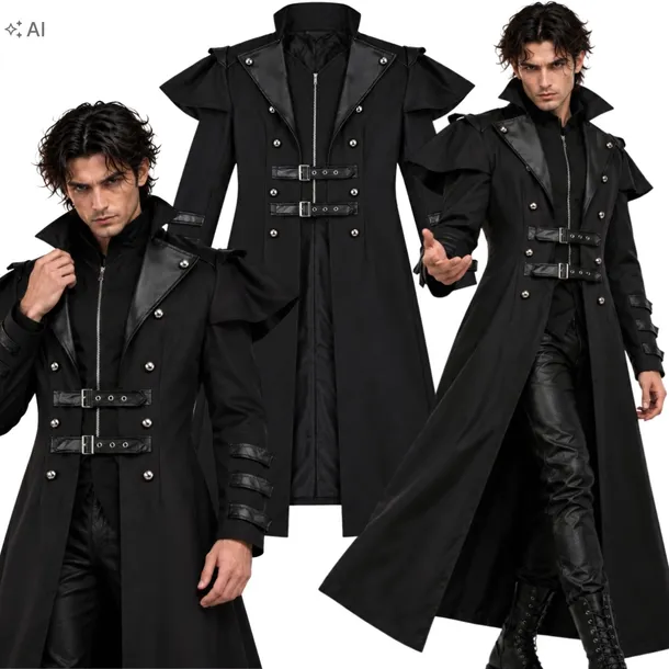 STRÓJ PŁASZCZ DOKTORA PLAGI DŻUMA DETEKTYW STEAMPUNK PIRAT L XL 170 176