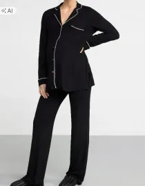 pizamy-lindex-maternity-soft-piping-pj-jerse-czarny-s
