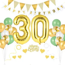 dekoracje-na-30-urodziny-zestaw-39-el-balony-zlote-biale-zielone