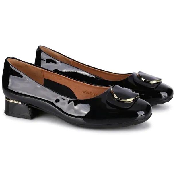 Baleriny damskie lakierowane Loretta Vitale W5376 BLACK PATENT czarne R..38