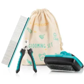 zestaw-grooming-set-dla-psa-szczotka-samoczyszczaca-grzebien-obcinaczki