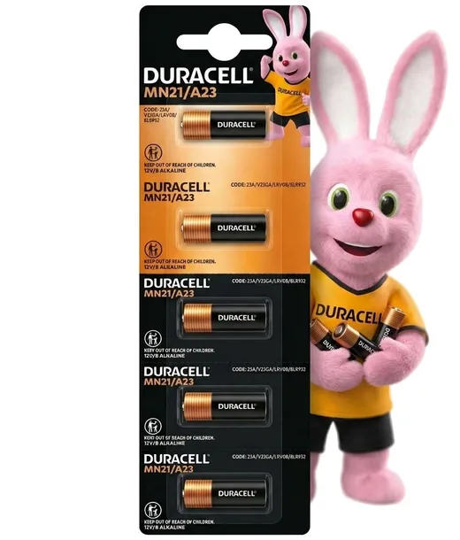 5x MOCNA BATERIA MN21 A23 12V L1028 V23GA DO PILOTA SAMOCHODOWEGO DURACELL