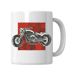 kubek-motocykl-na-czerwonym-tle