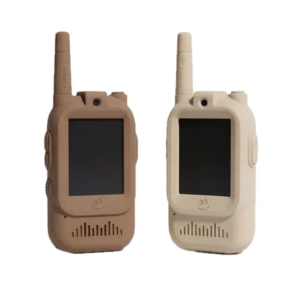 KidTooki Beżowe Brązowe Video Walkie Talkie Krótkofalówki Wideo dla Dzieci