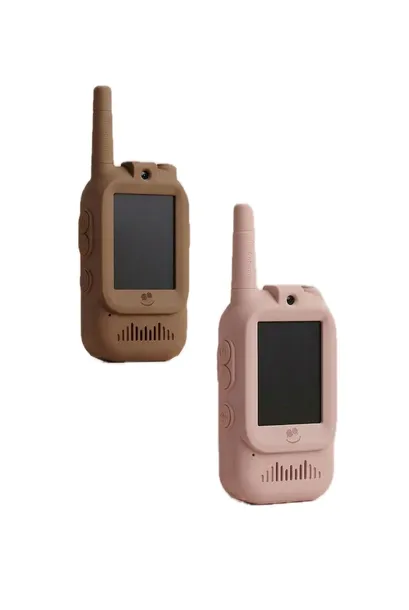 KidTooki Różowe Brązowe Video Walkie Talkie Krótkofalówki Wideo dla Dzieci
