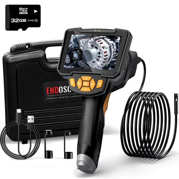 KAMERA ENDOSKOPOWA INSPEKCYJNA EKRAN 4.3” HD DUO 32GB 8LED IP67 5m +WALIZKA