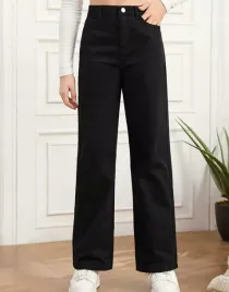 shein-czarne-proste-spodnie-jeans-wysoki-stan-zt2-152-158