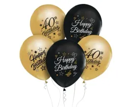 balony-na-40-urodziny-godan-30-cm-5-sztuk-czarno-zlote