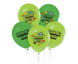 balony-lateksowe-godan-game-on-30-cm-zielone-5-sztuk