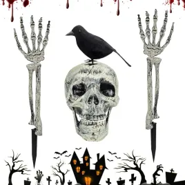 szkielet-dekoracja-halloween-czaszka-z-ruchoma-zuchwa-kruk-straszna-ozdoba