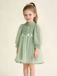 shein-zielona-sukienka-z-dlugim-rekawem-kco-s06-104-110