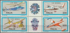 wlochy-1981-mnh-f-vf-mi1748-1751-lotnictwo-i-emisja