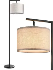 edishine-lampa-podlogowa-lukowa-160-cm-e27-czarna-lniany-abazur