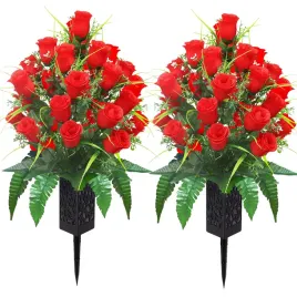 kwiaty-sztuczne-na-grob-roze-2-bukiety-z-wazonem-52-cm-czerwone