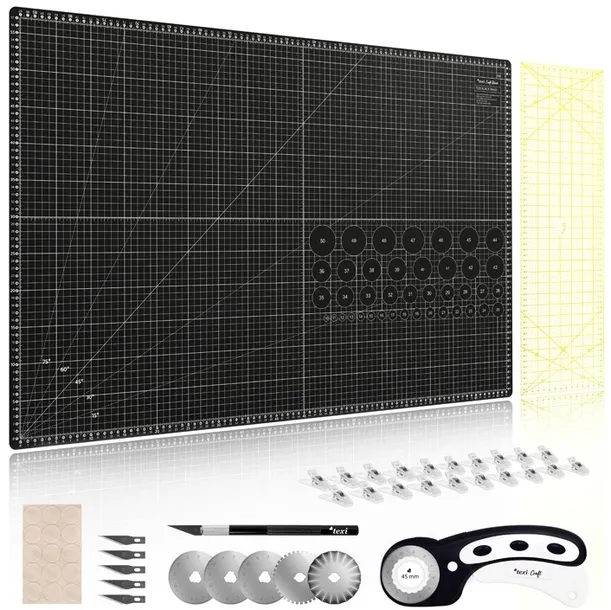 Zestaw mata do cięcia TEXI CRAFT BLACK 90 x 60 cm