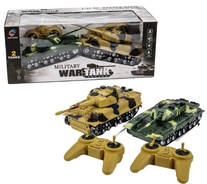 Duży Zestaw Militarny 2 Czołgi zdalnie sterowane walczące Czołg War Tank