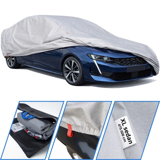 POKROWIEC NA SAMOCHÓD na auto r. XL sedan 470-500cm 3 warstwy PRACTIC