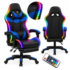 fotel-gamingowy-obrotowy-led-rgb-obrotowy-masaz-podnozek-czarno-niebieski