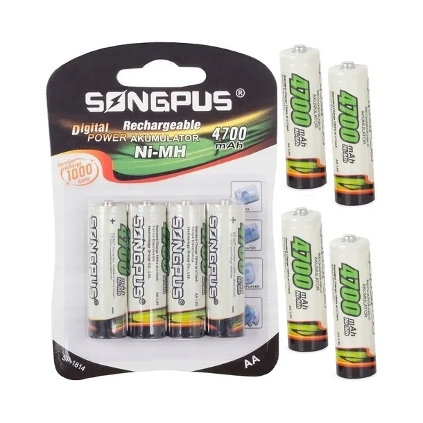 4x AKUMULATORKI R6 AA 4700MAH NI-MH PALUSZKI AKUMULATOREK Zestaw 4 sztukI