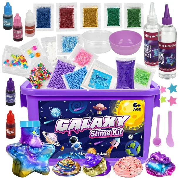 Zestaw Slime do Robienia Glutów Galaxy Combo Kit Kreatywny 250ml Kleju XXL