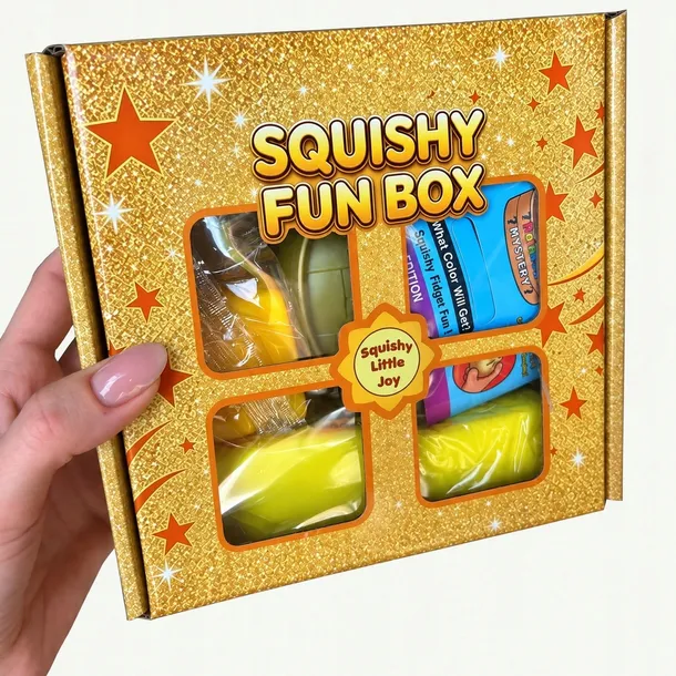 Squishy Fun Box Zestaw GOLD Gniotków Antystresowych Sensorycznych Masełko B