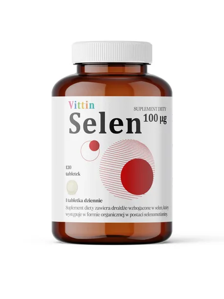 Vittin Selen drożdże 120tabletek 100uq selenometioniny układ immunologiczny