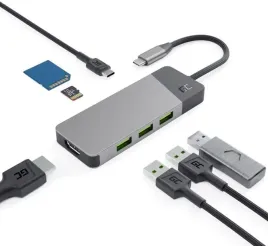 hub-usb-7w1-green-cell-connect-3x-usb-a-3-1-hdmi-4k-60hz-1x-usb-c-pd-85w