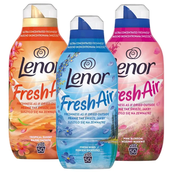 3x LENOR Fresh Air Koncentrat Płyn Zmiękczajacy DO PŁUKANIA Ubrań MIX 0,7l
