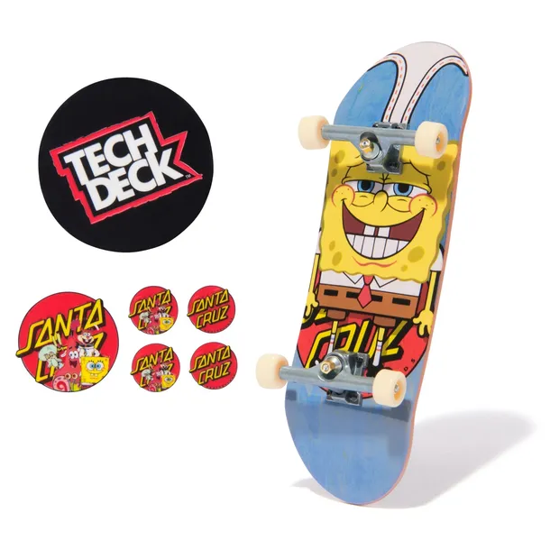 Tech Deck SpongeBob Fingerboard Deskorolka na Palec NAKLEJKI Spin Master