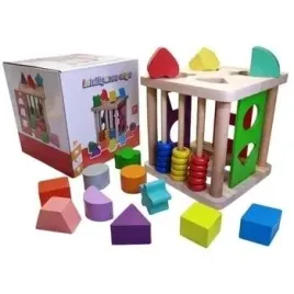 drewniana-kostka-sensoryczna-sorter-ksztaltow-z-liczydlem-maksik-15-cm