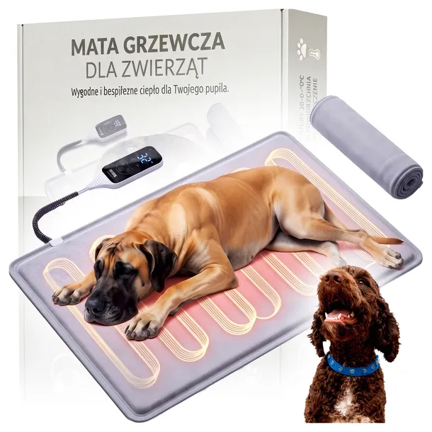 LEGOWISKO PODGRZEWANE MATA GRZEWCZA PET DLA PSA KOTA WODOODPORNA 90 x 60 cm