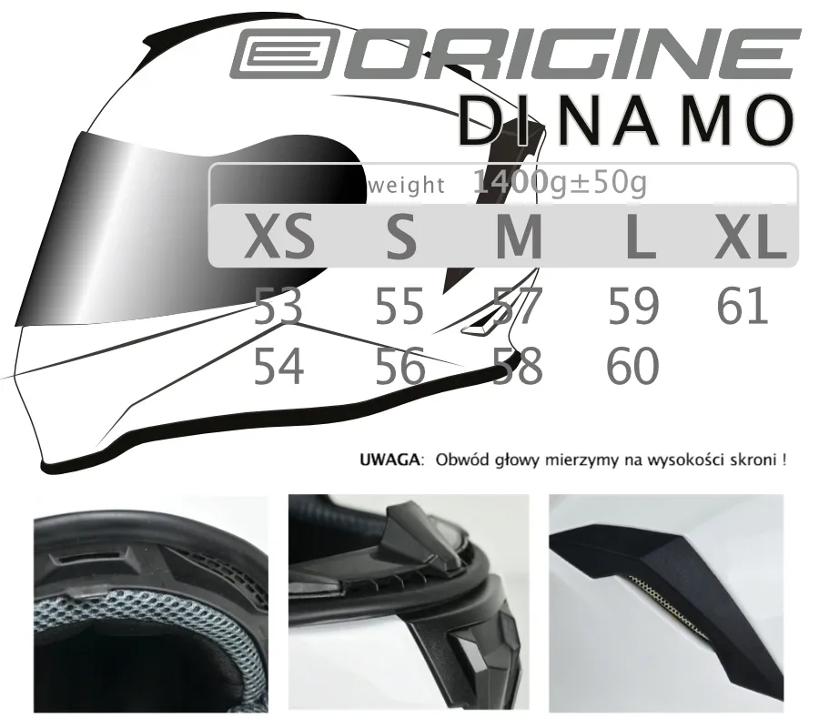 kask-origine-dinamo-solid-white-gloss-m-stan-nowy