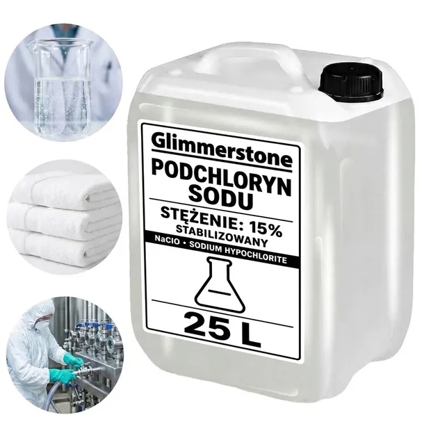 Glimmerstone Podchloryn Sodu 15% Stabilizowany Chlor w Płynie 25kg - Jakość