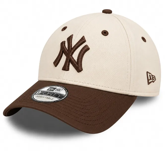 Czapka z daszkiem NY New Era 9FORTY New York MLB Yankees Kremowa Brązowa
