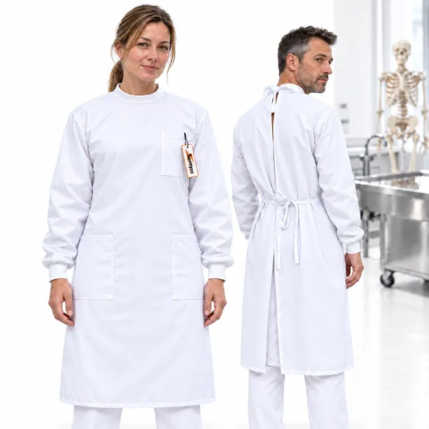 Medyczny FARTUCH PROSEKTORYJNY anatomiczny ściągacz rękawa Sentyrz r. L