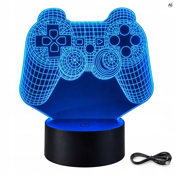 LAMPKA NOCNA LED PAD 3D RGB PREZENT DLA GRACZA CHŁOPAKA 5-99 lat URODZINY