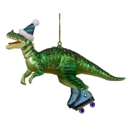 bombka-szklana-choinkowa-zielony-dino-dinozaur-na-rolkach-na-choinke-17cm