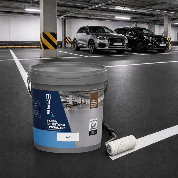 Farba drogowa do znakowania betonu kostki ulic parkingi linie 6,50 kg biała