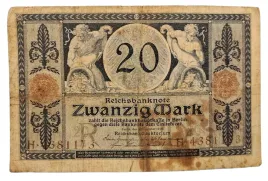 stary-banknot-kolekcjonerski-niemcy-20-marek-1915