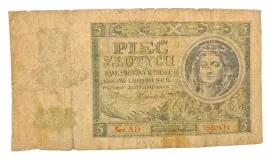 stary-banknot-kolekcjonerski-polska-5-zl-1941