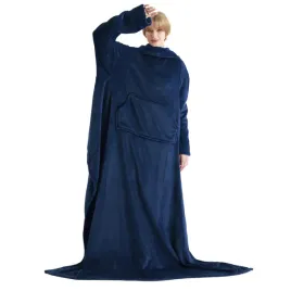 koc-z-rekawami-cieply-polarowy-170x200-cm-kieszen-granatowy-260g