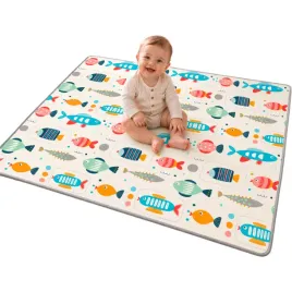 mata-dziecieca-wodoodporna-dwustronna-zwijana-rybki-gwiazdki-180x200-torba
