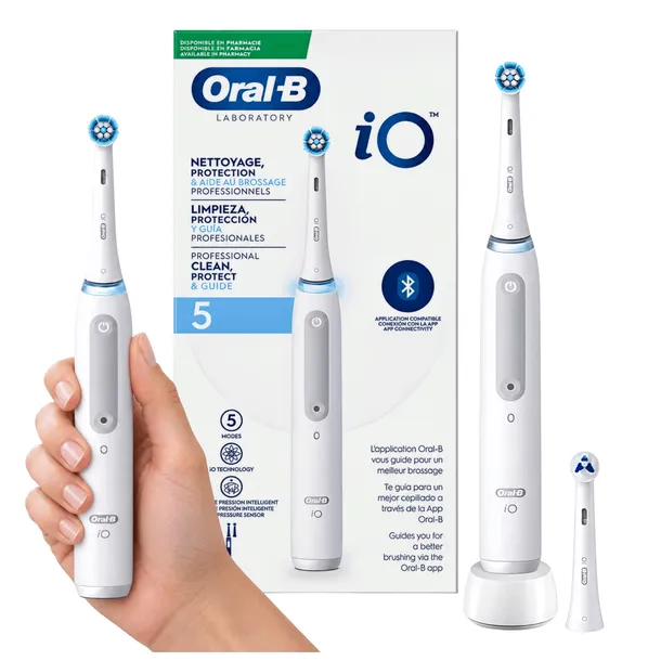 Szczoteczka elektryczna Oral-B iO 5 Laboratory White 2 końcówki Bluetooth