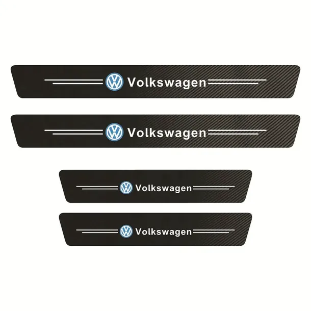 Karbonowe Naklejki ochronne na progi samochodowe 4 szt. z logo VOLKSWAGEN
