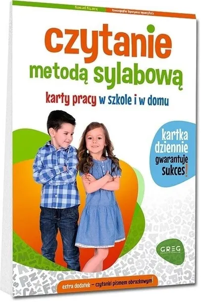Czytanie metodą sylabową karty pracy w szkole Greg 84 strony