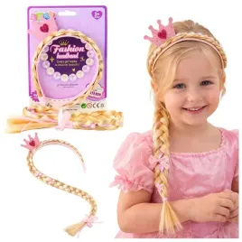 leantoys-opaska-ksiezniczki-z-korona-i-warkoczem-50-cm-rozowa
