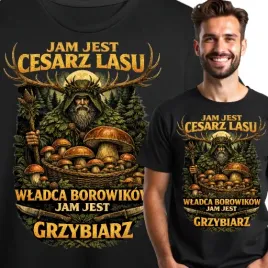 koszulka-meska-cesarz-lasu-grzybiarz-prezent-dla-grzybiarza-dziadka-nadruk