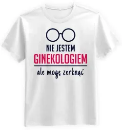 koszulka-meska-nie-jestem-ginekologiem-biala-m