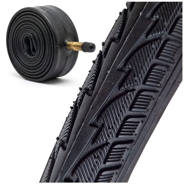OPONA ROWEROWA 26 CALI 26x1.75 47-559 CZARNA + DĘTKA AV 48MM VELOXO DRUT