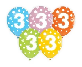 balony-cyfra-3-pastelowe-w-kropki-miks-kolorow-30-cm-5-szt